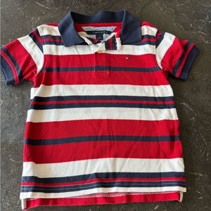 Tommy Hilfiger Kids Red Striped Polo Shirt